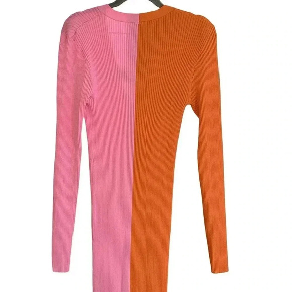 Staud Shoko Sweater Dress Orange Pink Size Medium - Picture 12 of 16